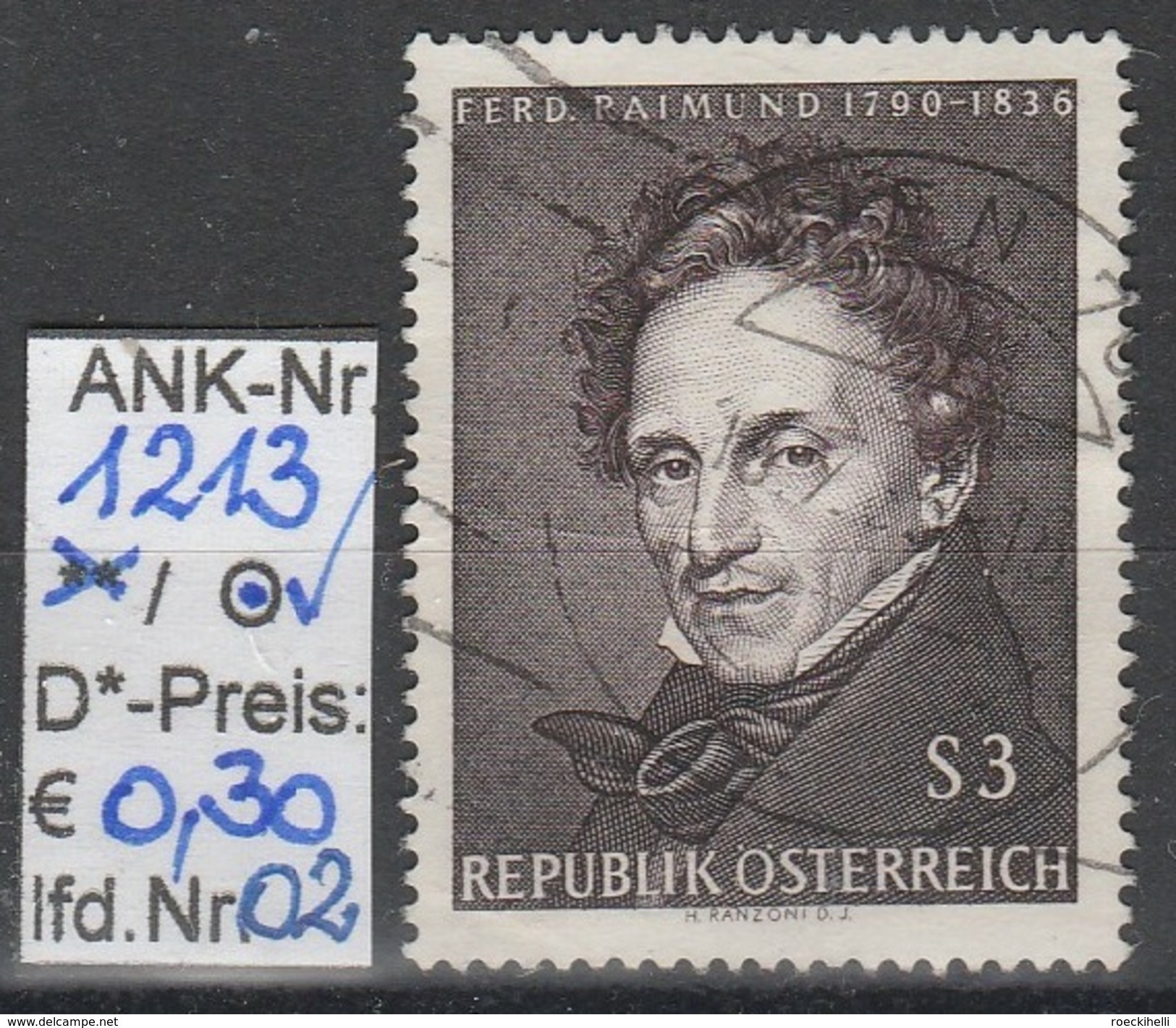 1.6.1965 -  SM  "175. Geburtstag Von Ferdinand Raimund"  -  O   Gestempelt  -  Siehe Scan  (1213o 01-04) - Gebraucht