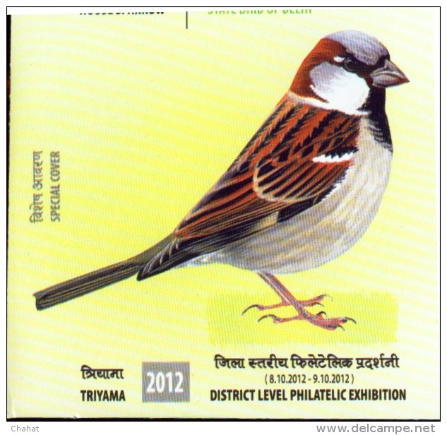 BIRDS-HOUSE SPARROW-SPECIAL COVER-DELHI-INDIA-2012-IC-203 - Sparrows