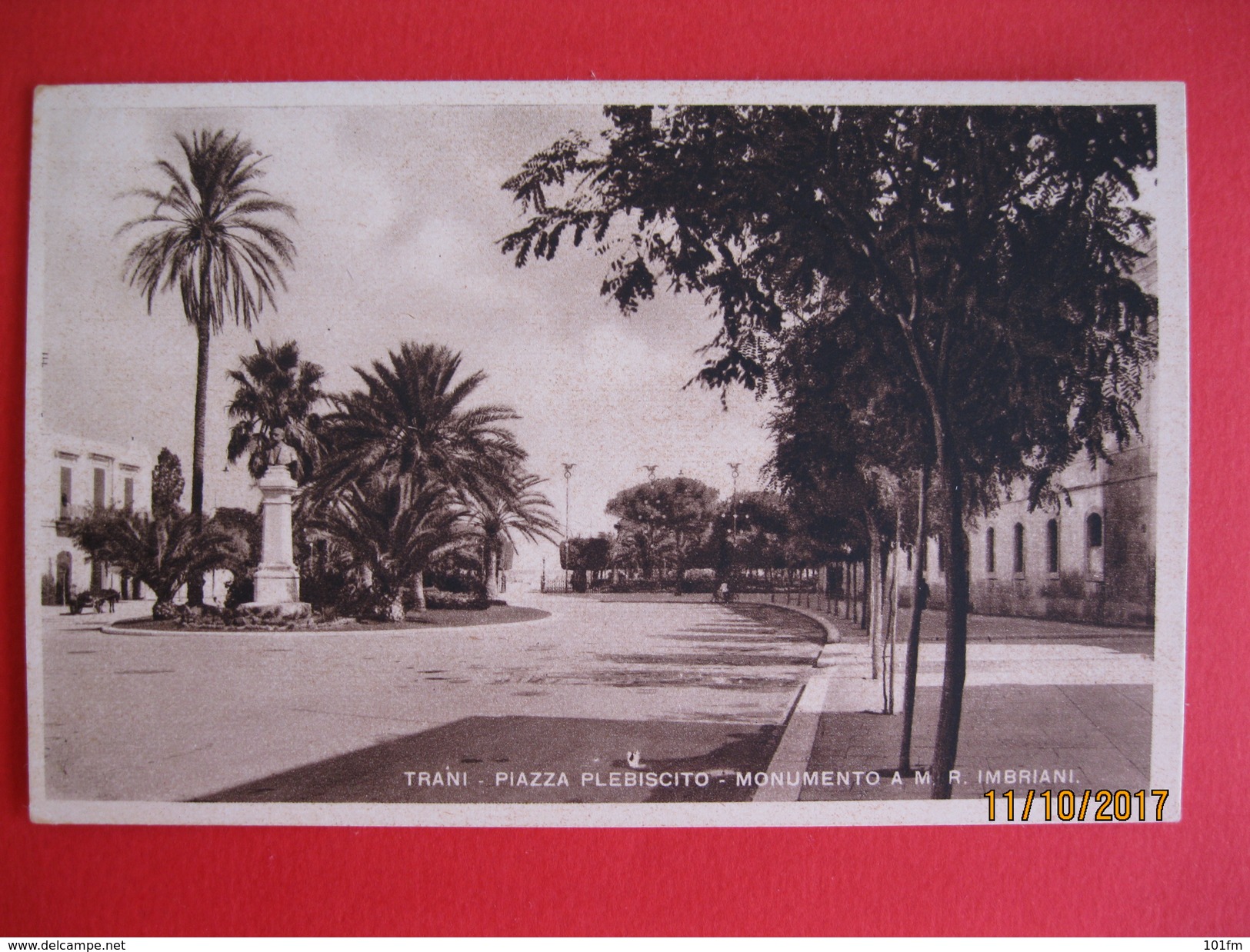 TRANI - PIAZZA PLEBISCITO - MONUMENTO A M. R. IMBRIANI - Trani