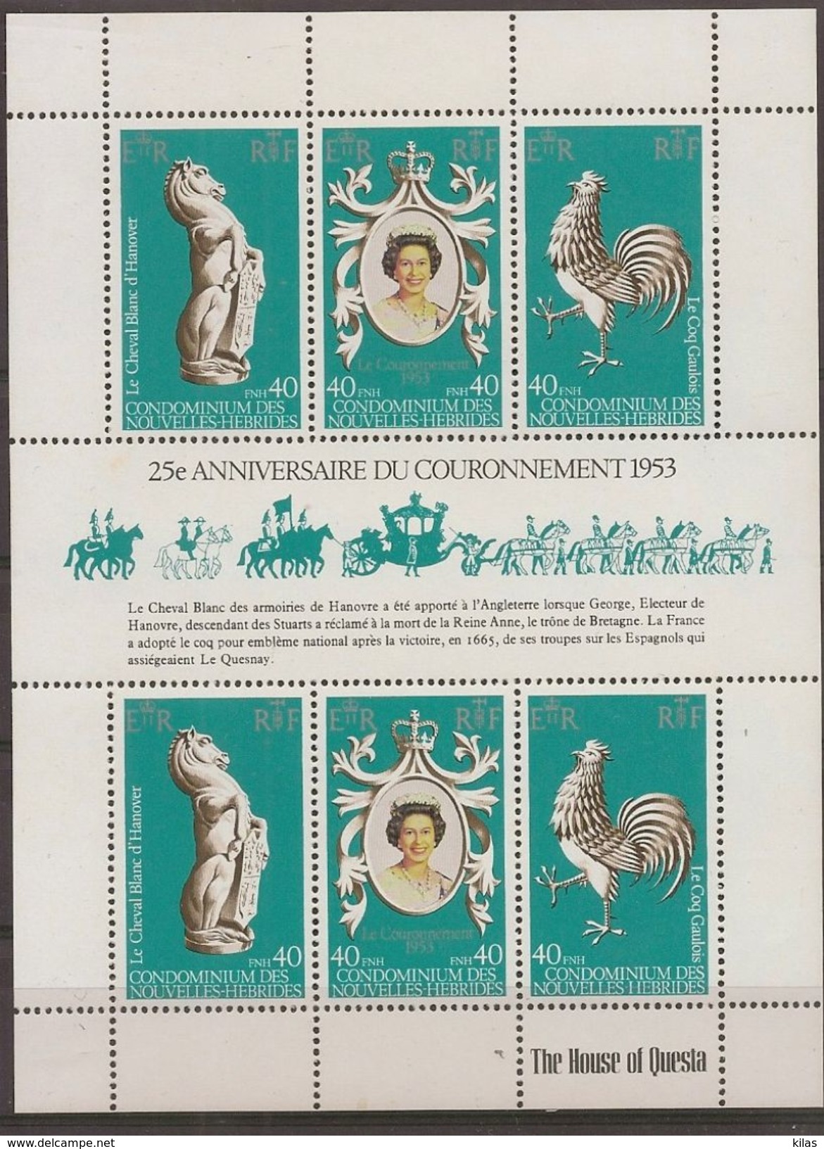 NOUVELLES HEBRIDES 1978 Silver Coronation MNH - Blocs-feuillets