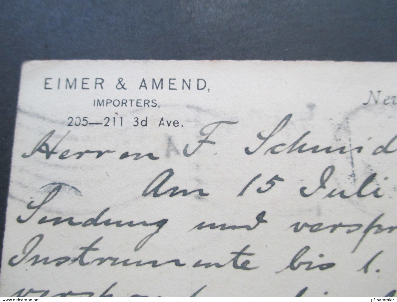 USA GA 1899 Mit Zusatzfrankatur Von New York Nach Berlin. Bestellt Vom Postamte 14. Eimer & Amend Importers. Rübenernte - Briefe U. Dokumente