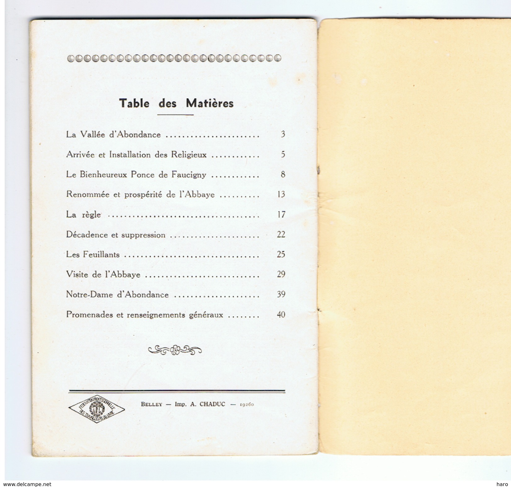 Abbaye - ABONDANCE, Petit Livre De 47 Pages Agrémenté De Photos - Histoire, Viiste, Souvenir.. - Auvergne