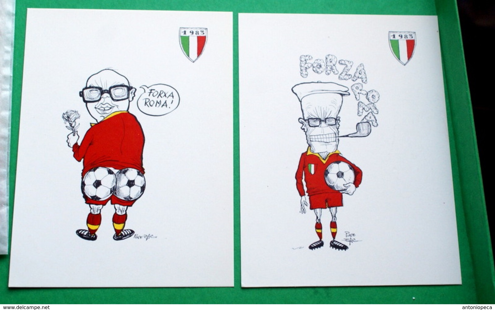 ITALIA COLLEZIONE 6 CARTOLINE UMORISTICHE AS ROMA "FORZA LUPI!" - Verzamelingen