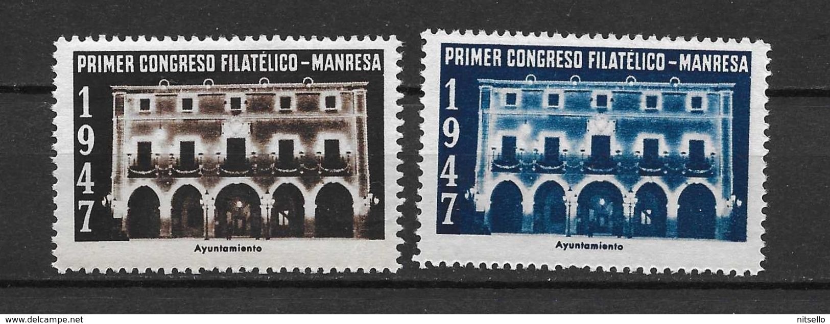 LOTE 1381  ///  PRIMER CONGRESO FILATELICO  MANRESA 1947 **MNH  LUXE        ¡¡¡¡¡¡ LIQUIDATION !!!!!!! - Emisiones Nacionalistas