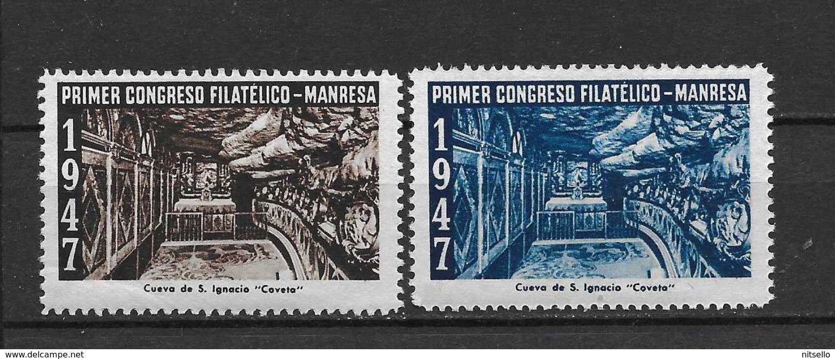 LOTE 1382  ///  PRIMER CONGRESO FILATELICO  MANRESA 1947 **MNH  LUXE        ¡¡¡¡¡¡ LIQUIDATION !!!!!!! - Emisiones Nacionalistas