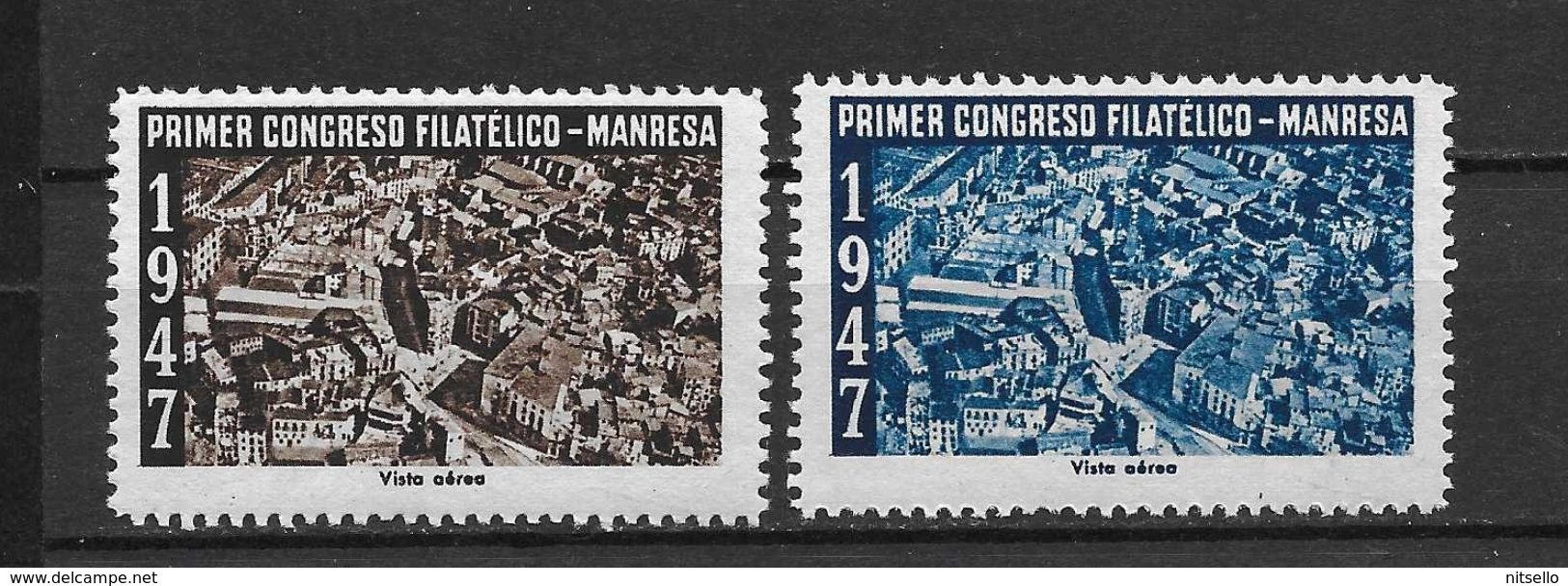 LOTE 1382  ///  PRIMER CONGRESO FILATELICO  MANRESA 1947 **MNH  LUXE        ¡¡¡¡¡¡ LIQUIDATION !!!!!!! - Emisiones Nacionalistas