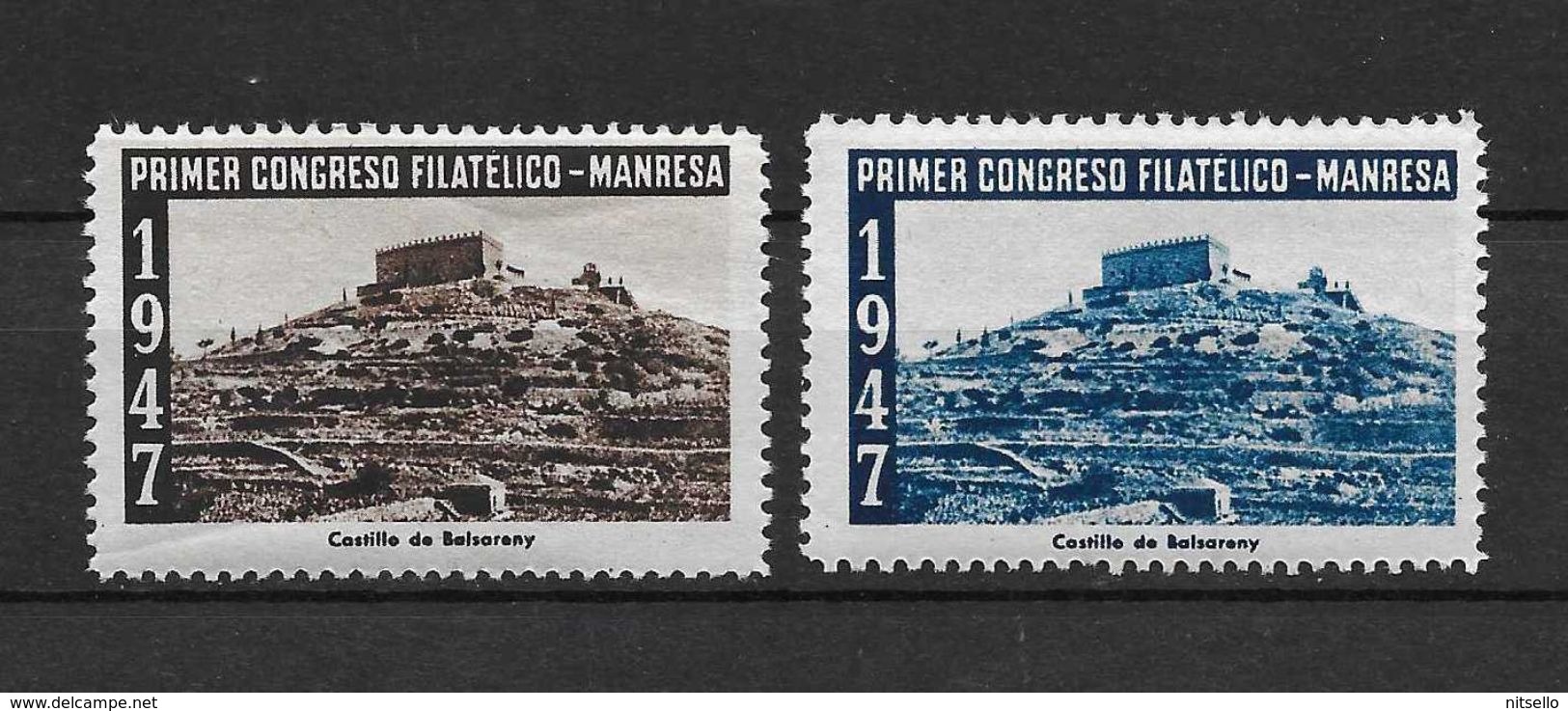 LOTE 1384  ///  PRIMER CONGRESO FILATELICO  MANRESA 1947 **MNH  LUXE        ¡¡¡¡¡¡ LIQUIDATION !!!!!!! - Emissions Nationalistes