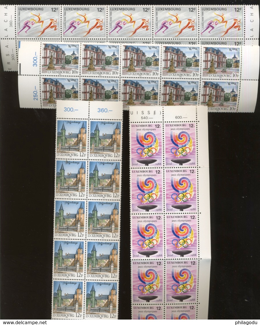 1988   Wilz, Differdange, Portraits, Monnet, J.O., 1151 / 1159 **en Bloc De 10, Cote 159 €, - Années Complètes