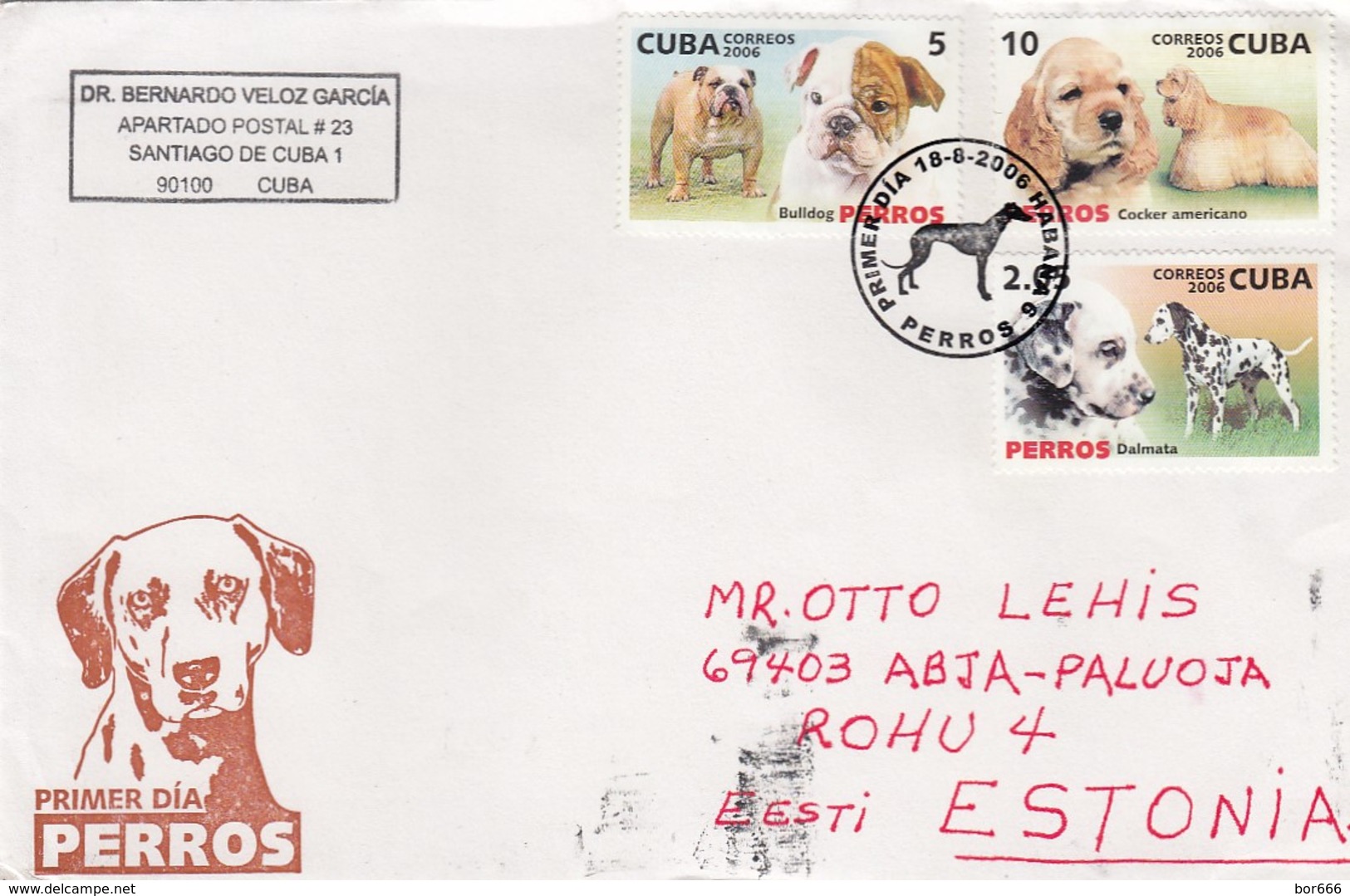 GOOD CUBA Postal Cover To ESTONIA 2008 - Good Stamped: Dogs - Briefe U. Dokumente