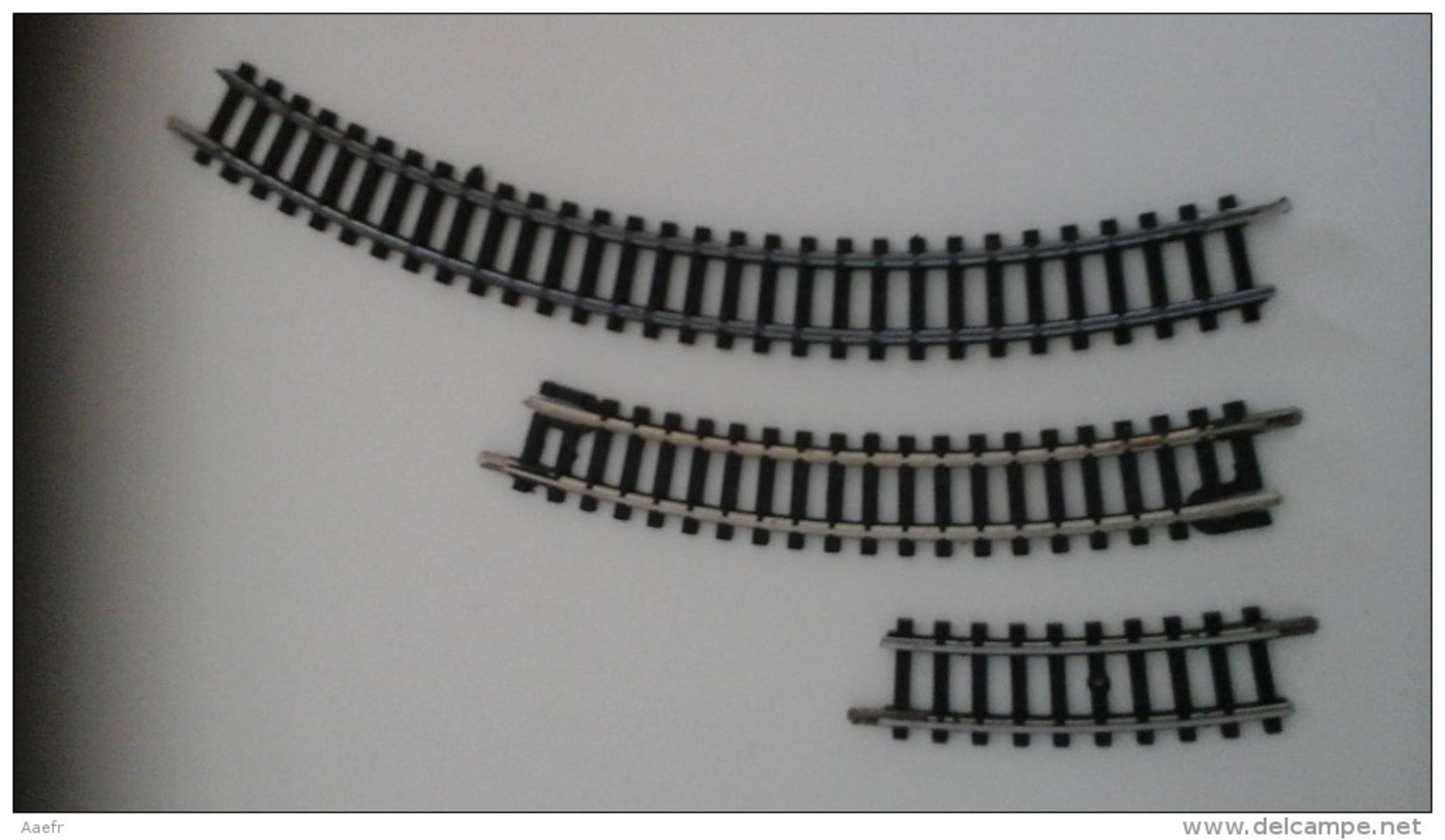 Vías férreas - Trains électriques, Echelle N - 2 rails courbes - virage 15°  - rayon 195 mm
