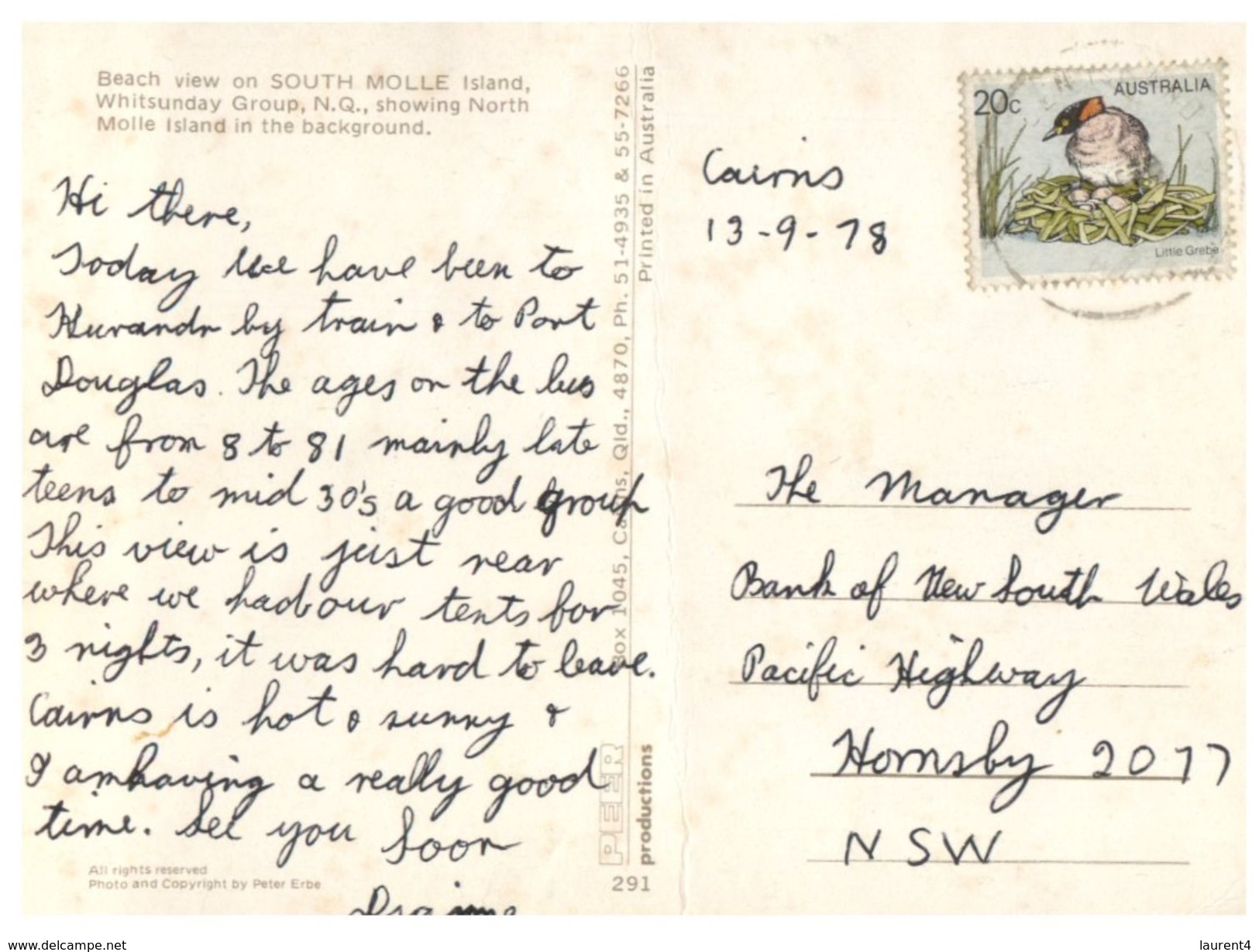 (111) Australia - (with Stamp At Back Of Postcard) - QLD - South Molle Island - Great Barrier Reef
