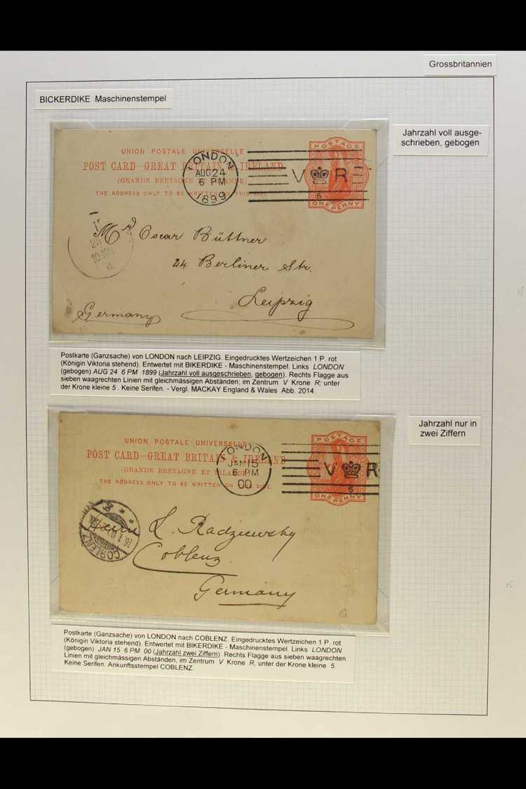 1899-1986 BICKERDIKE MACHINE CANCELS COLLECTION  A Fine Range Of Cover Sand Cards Written Up On Pages, Various Types And - Sonstige & Ohne Zuordnung