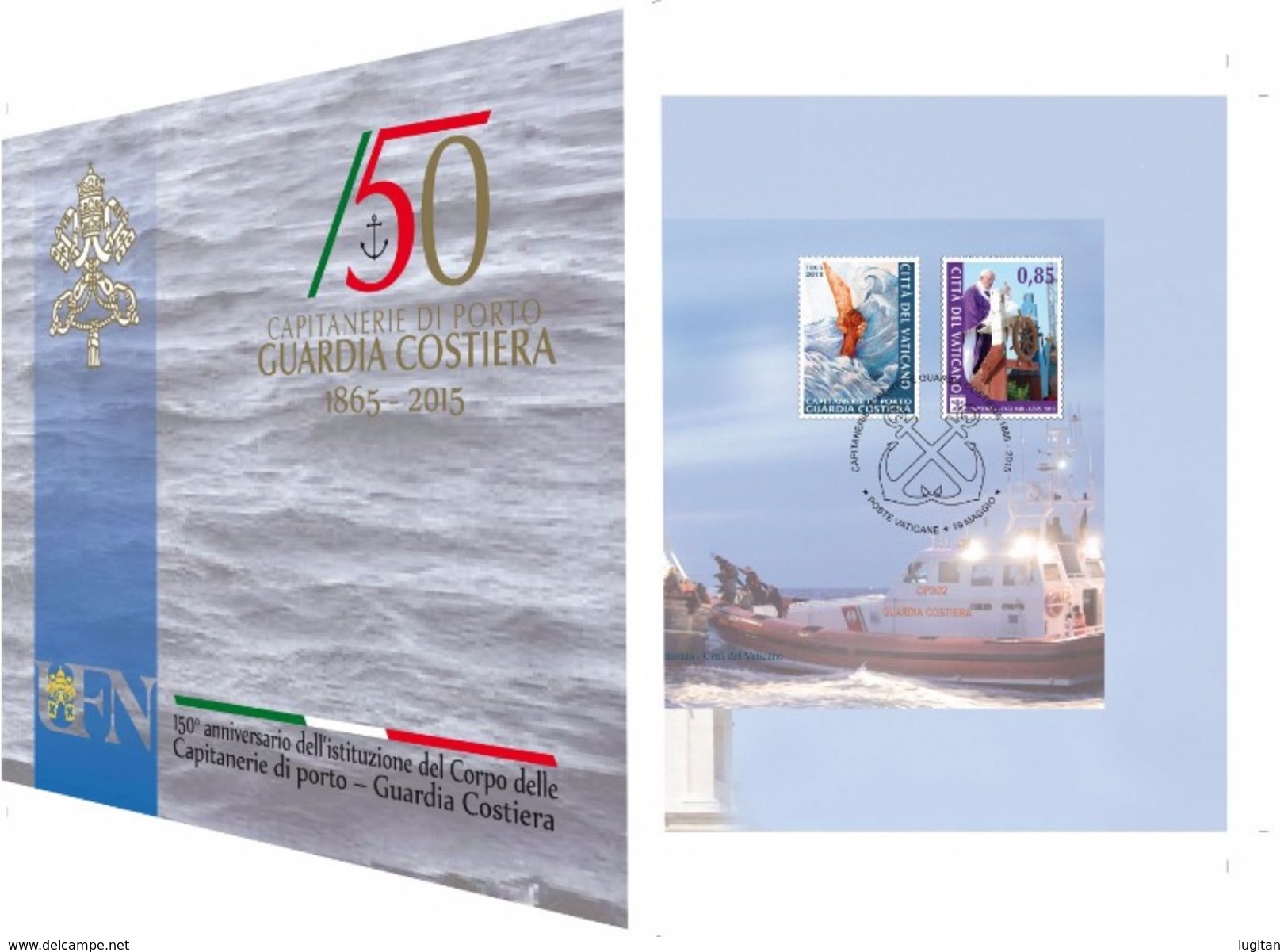 CITTA' DEL VATICANO - FOLDER - ANNO 2015 - 150° ANNIVERSARIO CORPO DELLE CAPITANERIE DI PORTO - GUARDIA COSTIERA - Gebruikt