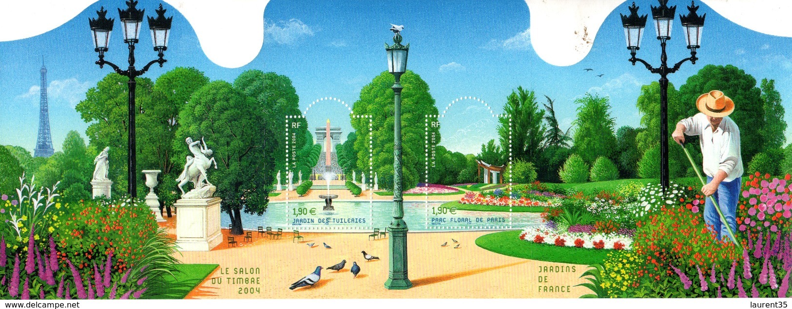 France.bloc No 70.jardins De France.2004.n**. - Neufs