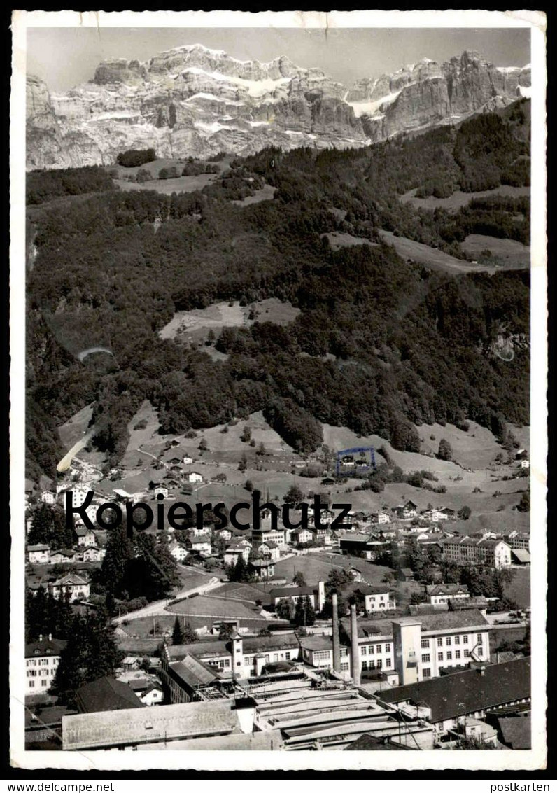 ALTE POSTKARTE HÄTZINGEN TUCHFABRIK MIT LUCHSINGEN GLARUS Cpa Postcard Ansichtskarte AK - Luchsingen