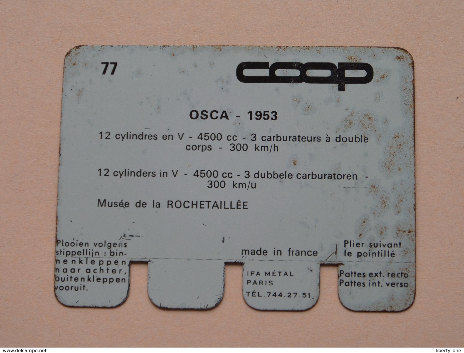 OSCA 1953 - Coll. N° 77 NL/FR ( Plaquette C O O P - Voir Photo - IFA Metal Paris ) ! - Tin Signs (after1960)