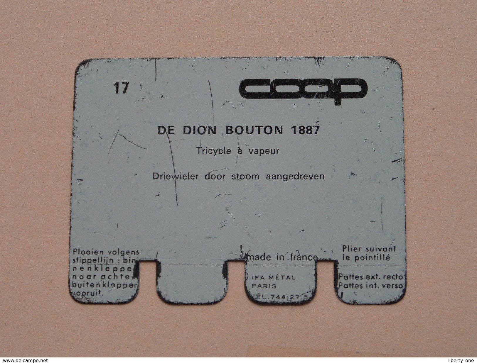 DE DION BOUTON 1887 - Coll. N° 17 NL/FR ( Plaquette C O O P - Voir Photo - IFA Metal Paris ) ! - Tin Signs (after1960)