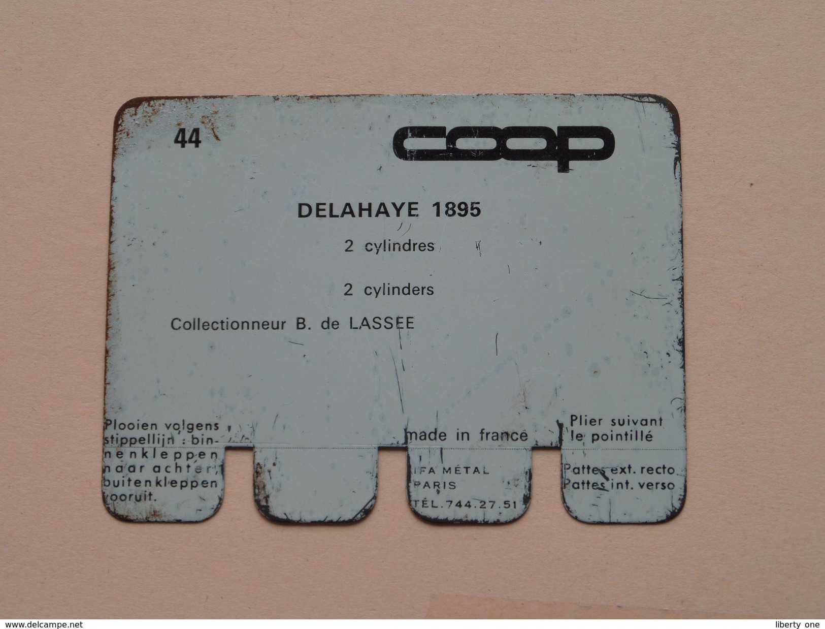 DELAHAYE 1895 - Coll. N° 44 NL/FR ( Plaquette C O O P - Voir Photo - IFA Metal Paris ) ! - Tin Signs (after1960)