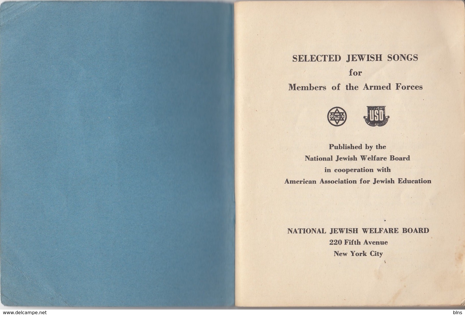 Selected Jewish Songs For Members Of The Armed Forces - 1943 - Jodendom