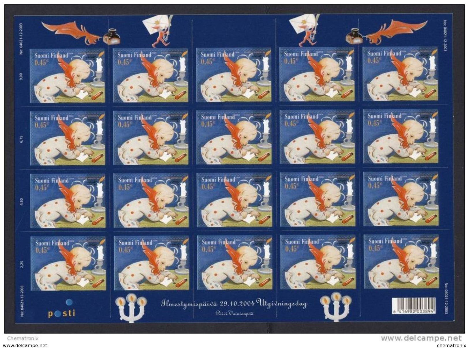 Finlandia 2004 - Navidad - Pliego De 20 - MNH ** - Unused Stamps