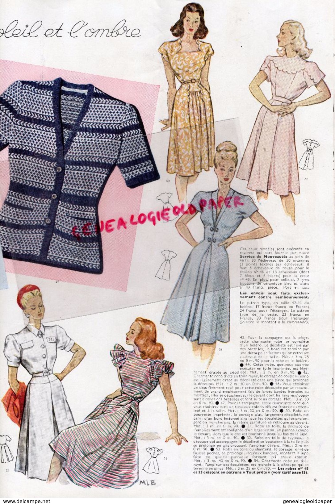 REVUE MODES & TRAVAUX- JUILLET AOUT 1946- N° 553- MARCEL ROCHAS-MAGGY ROUFF-LANVIN ROBERT PIGUET- - Mode