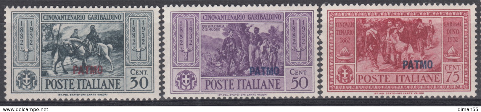 ITALIA - EGEO - PATMOS  Garibaldi Completa - Sassone 17-26  Linguellati - MH* - Egeo (Patmo)