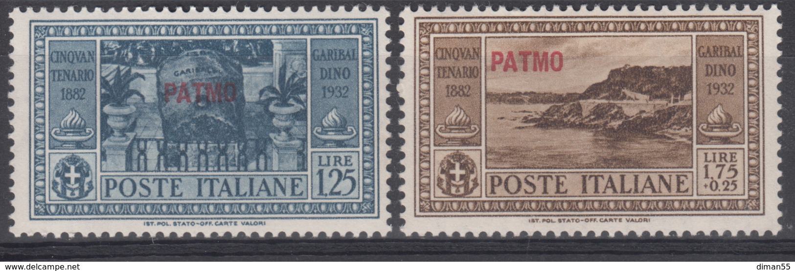 ITALIA - EGEO - PATMOS  Garibaldi completa - Sassone 17-26  Linguellati - MH*