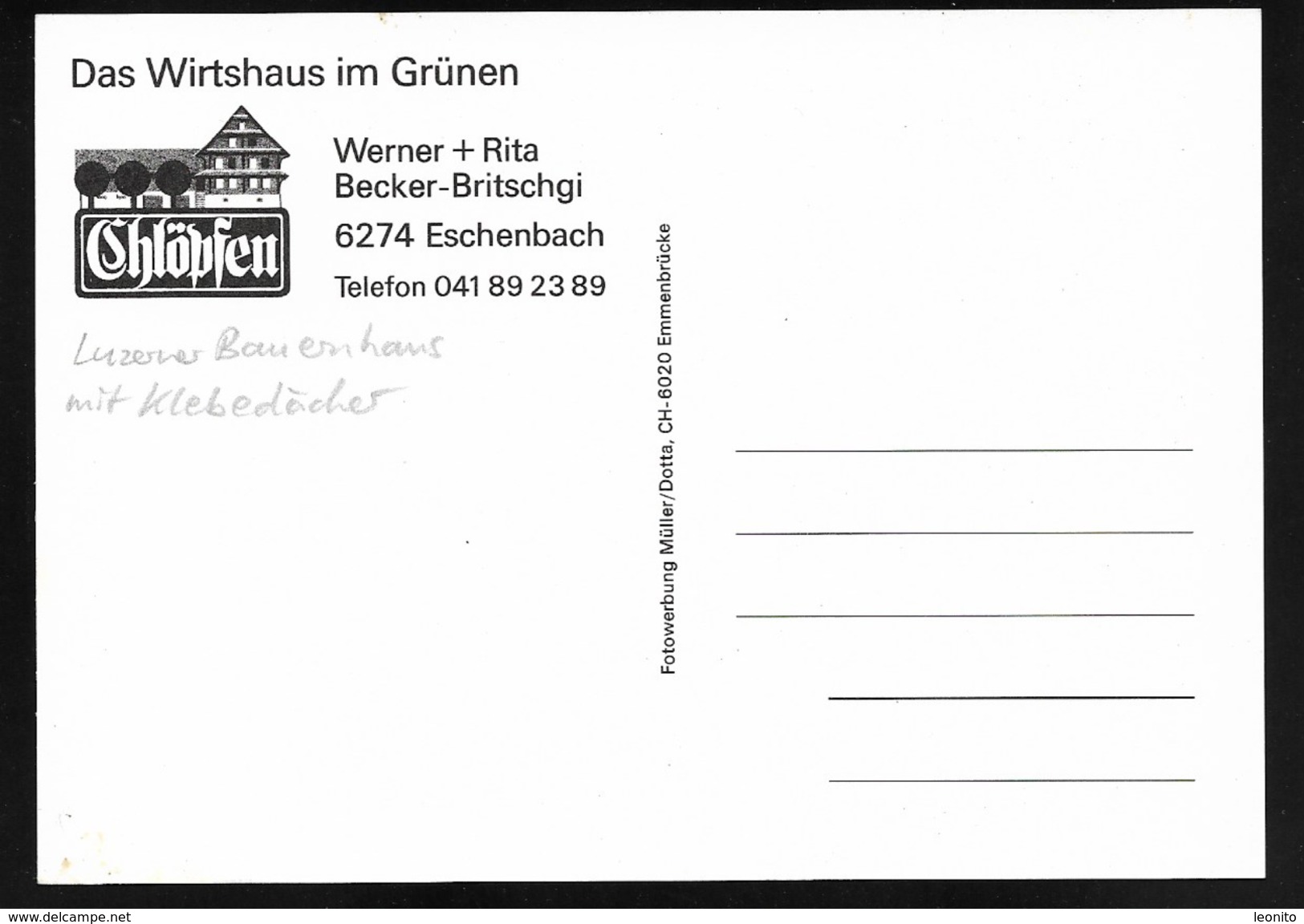 ESCHENBACH LU Wirtshaus Im Grünen Luzerner Bauernhaus Mit Klebedächern - Eschenbach