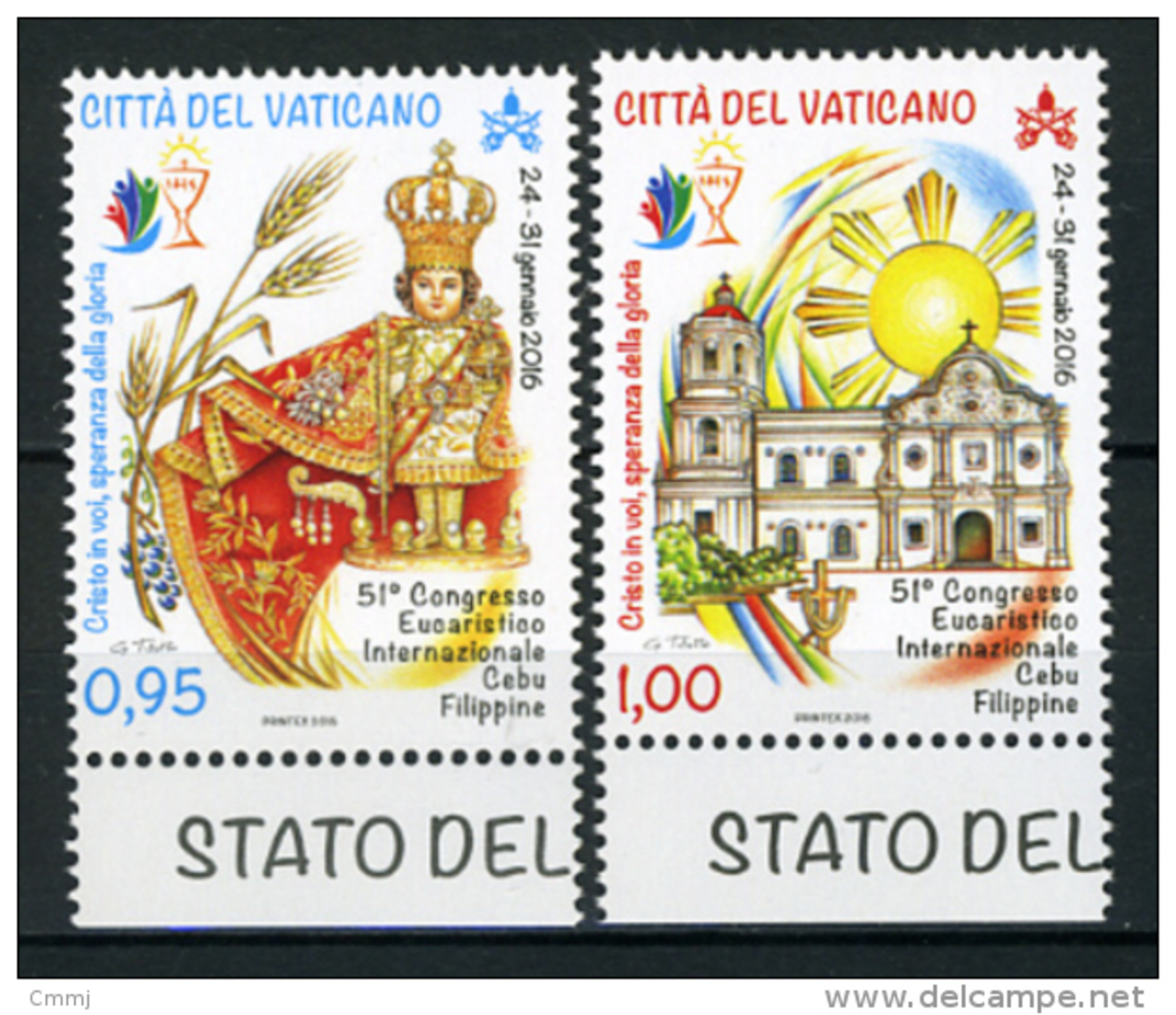 2016 -  VATICANO - 51° Congresso Eucaristico Internazionale -  Mint - MNH - Gebruikt