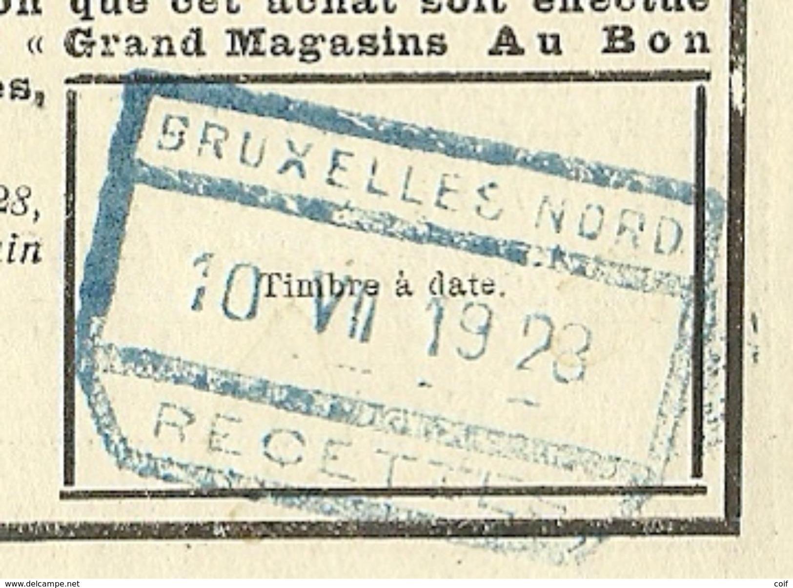 Billet CIRCUITS AUTOMOBILES .. CHEMIN DE FER Met Spoorwegstempel BRUXELLES NORD / RECETTES Op 10/7/28 - Otros & Sin Clasificación