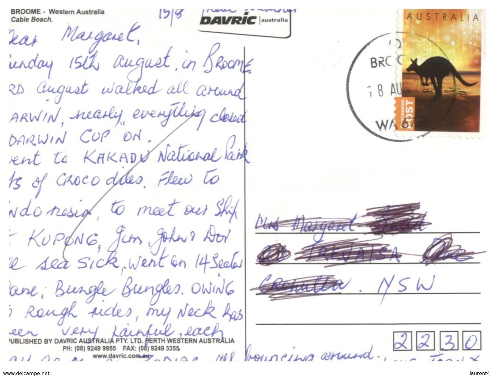 (203) Australia - WA- Cable Beach  (with Stamp) - Broome