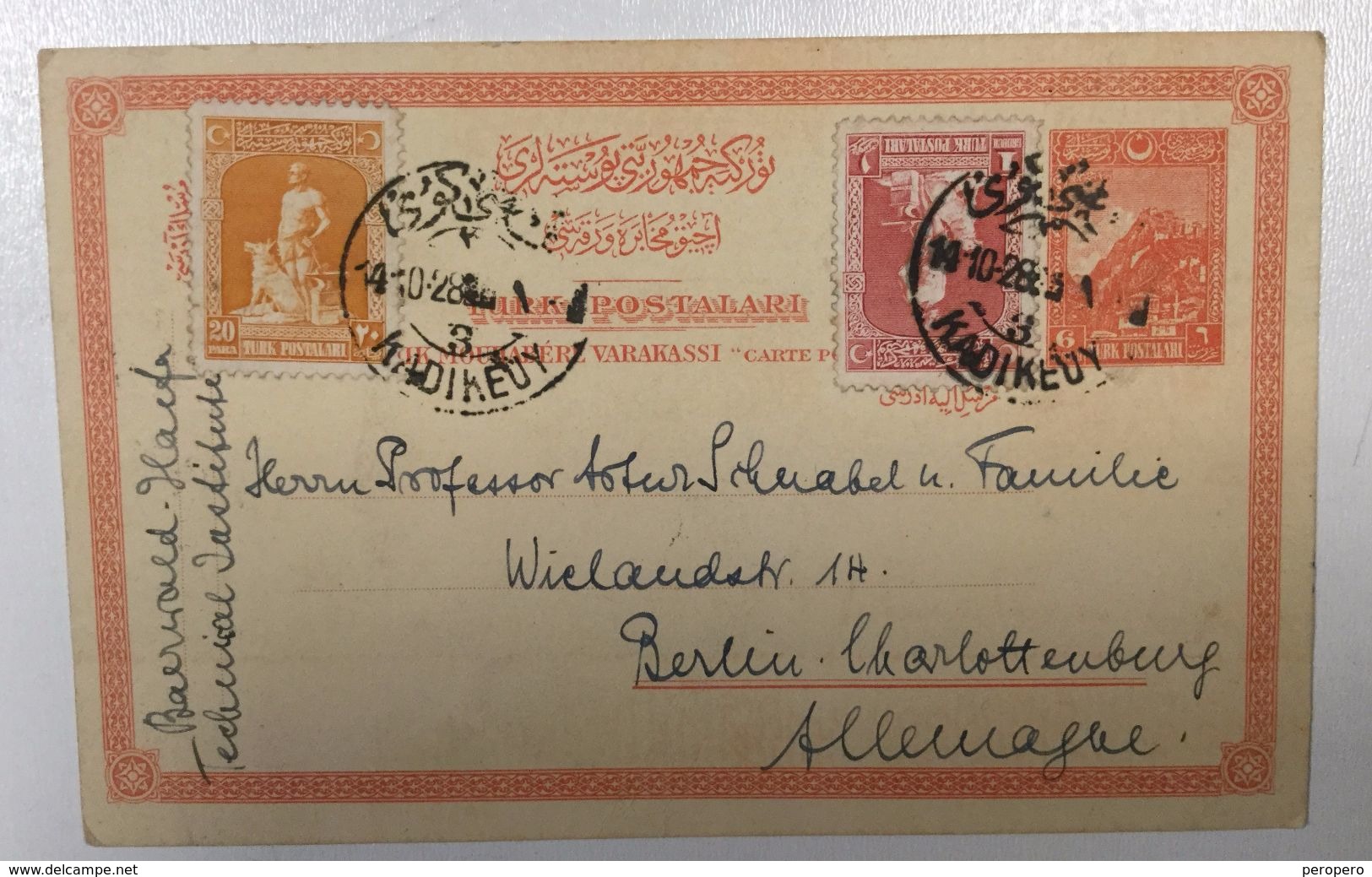 TURKEY  KADIKEUY   1928.  CONSTANTINOPLE   HANDMADE  POSTCARD   POLITICAL SATIRA - Brieven En Documenten