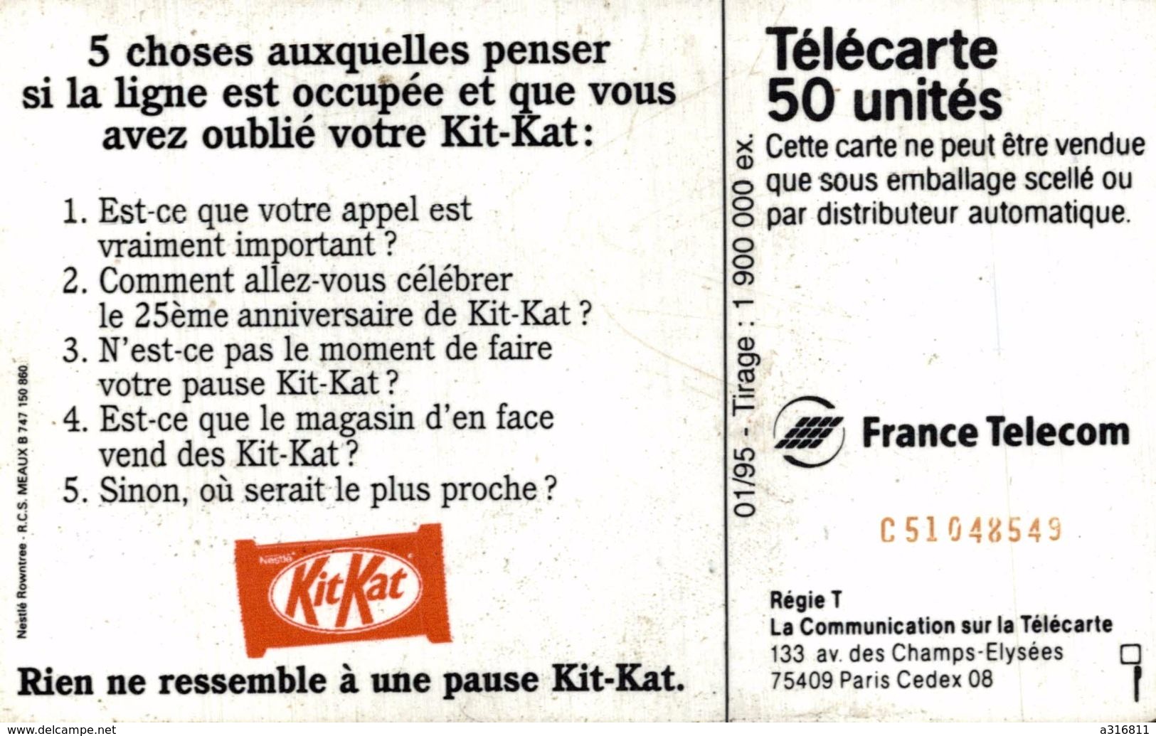 KIT KAT - Phonecards: Private Use