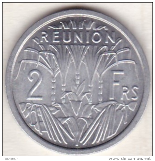ILE DE LA REUNION. 2 FRANCS 1973 . ALUMINIUM . - Réunion
