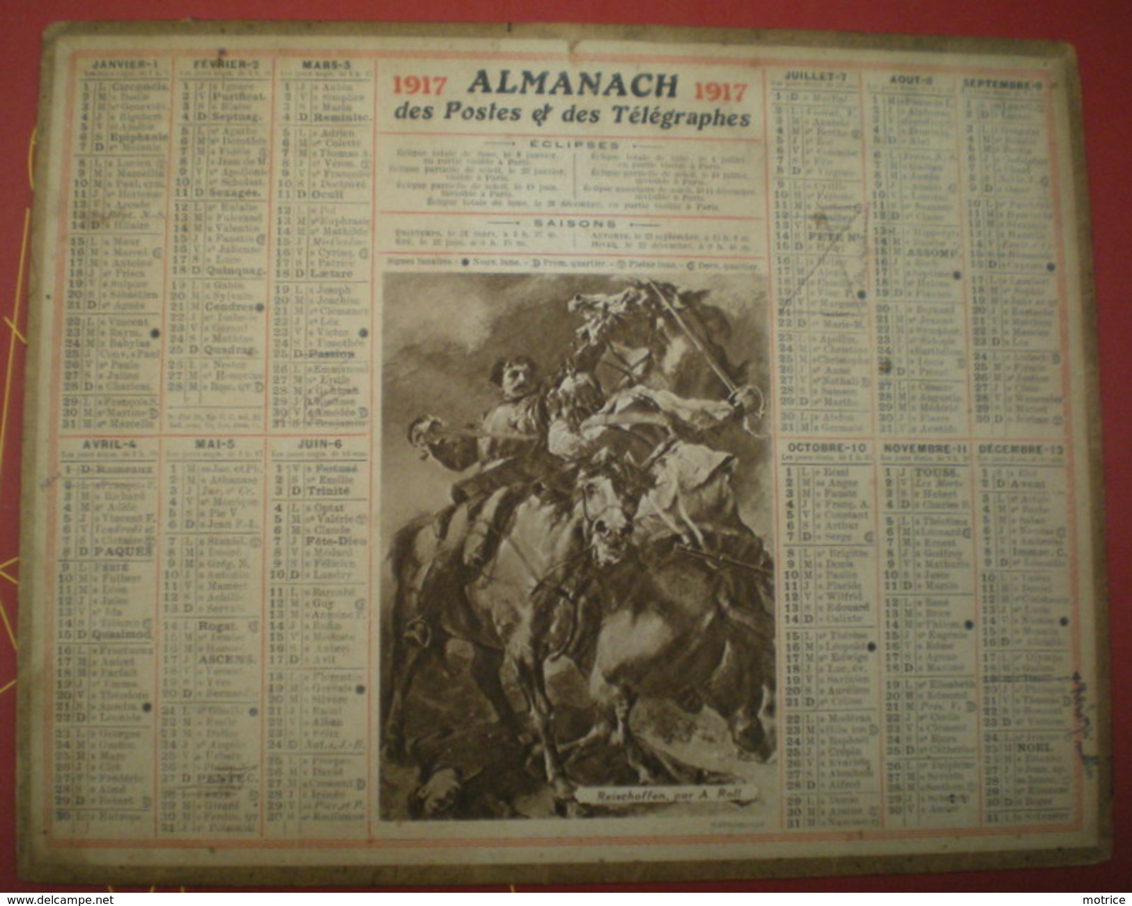 ALMANACH DES POSTES ET DES TÉLÉGRAPHES  1917-  Reichoffen, Par Roll. - Grand Format : 1901-20