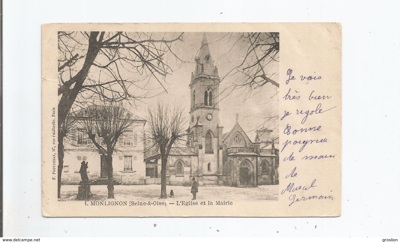 MONTLIGNON (SEINE ET OISE) 1 L'EGLISE ET LA MAIRIE 1902 - Montlignon