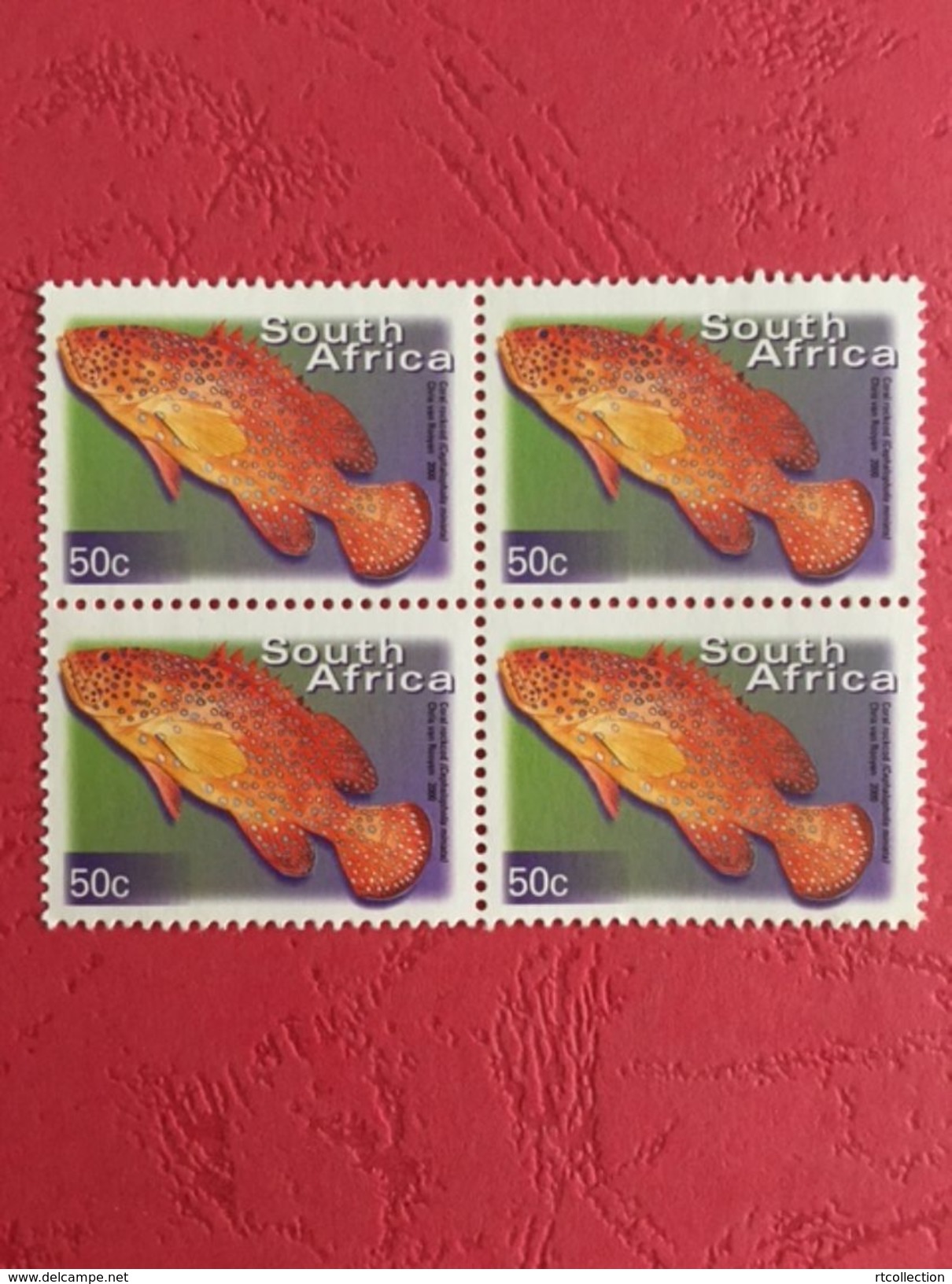 South Africa 2000 Block Coral Rockcod Fishes Fish Animals Marine Life Sealife Nature Fauna 50c Stamps MNH SG 1210 - Blokken & Velletjes