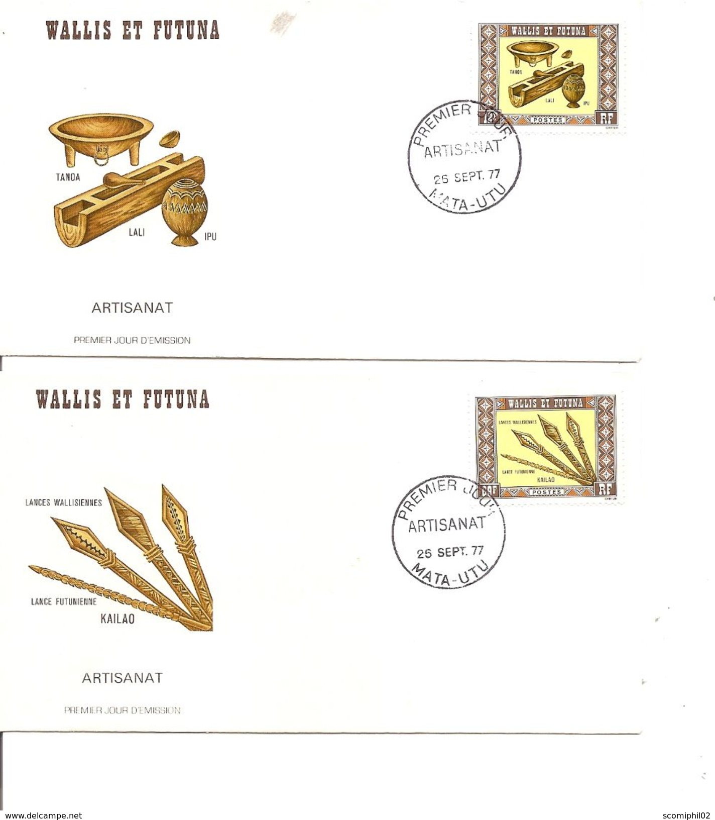 Wallis Et Futuna - Artisanat ( 5 FDC De 1977 à Voir) - Lettres & Documents