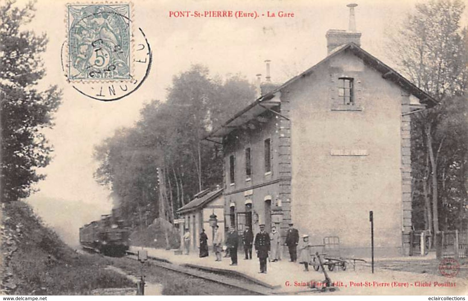 Pont Saint Pierre        27       Intérieur De La Gare    2                     (décollée Voir Scan) - Otros & Sin Clasificación