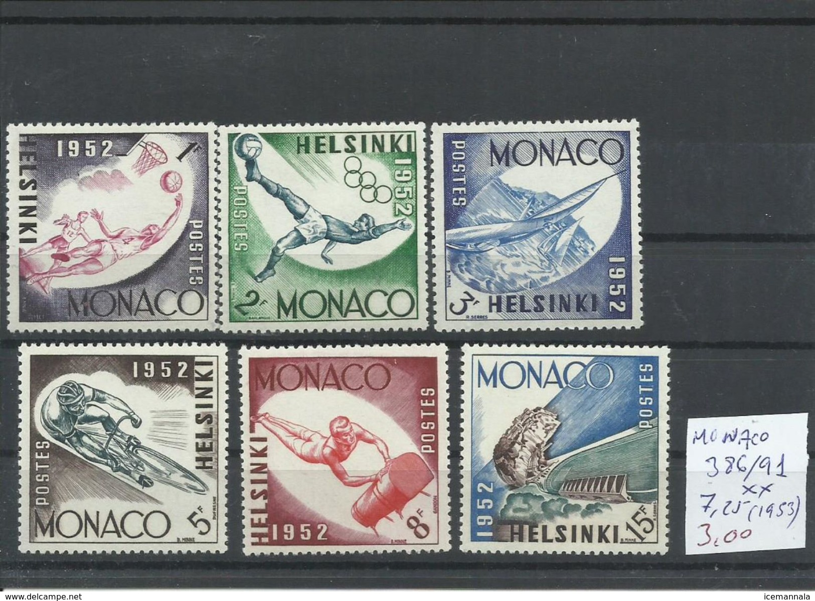 MONACO YVERT 386/91  MNH  ** - Sommer 1952: Helsinki