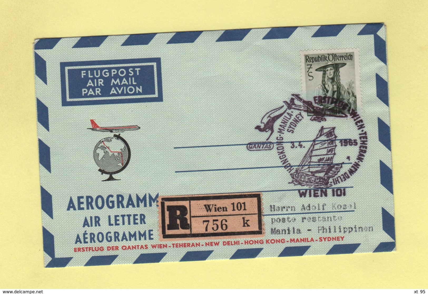 Aerogramme Wien 101 - Philippines - 3-4-1965 - Other & Unclassified