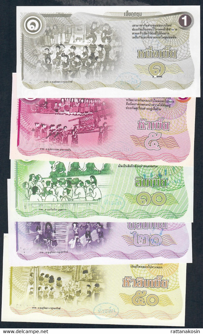 THAILAND VERY RARE NLP 1,5,10,20,50 BOON KUT CHUM 2000  UNC. SET - Thailand