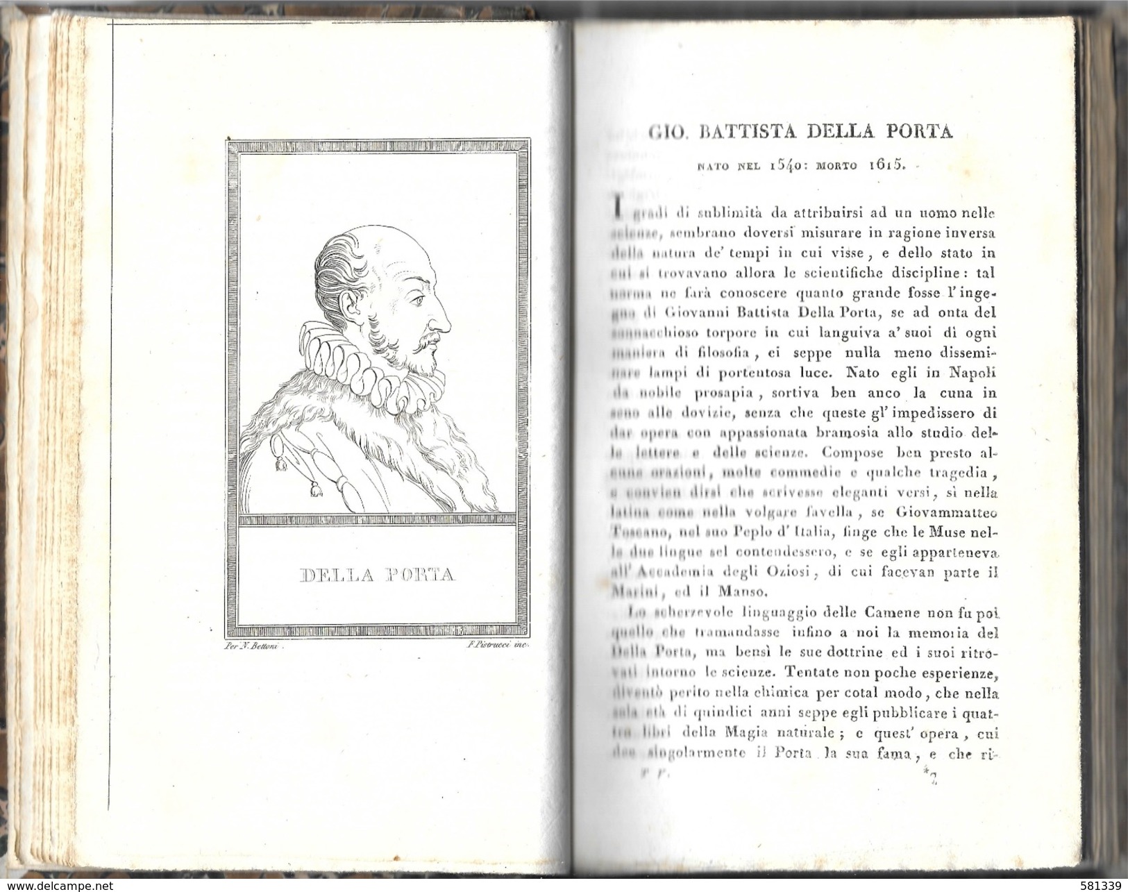 " VITE E RITRATTI Di UOMINI CELEBRI " Nicolò Bettoni 1821 , Con 40 Incisioni , Vol.5-6 - Bibliografie