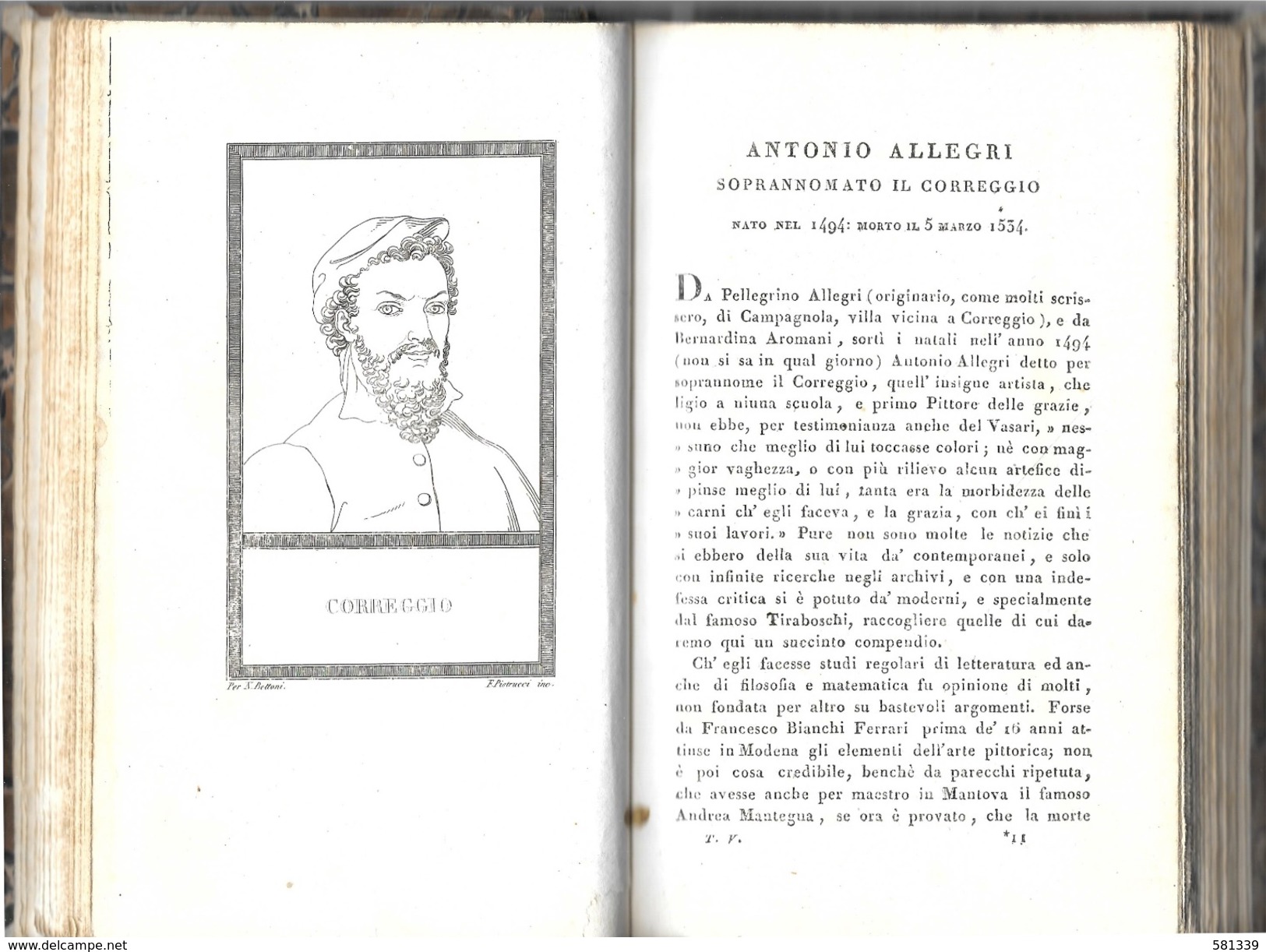 " VITE e RITRATTI di UOMINI CELEBRI " Nicolò Bettoni 1821 , con 40 incisioni , vol.5-6