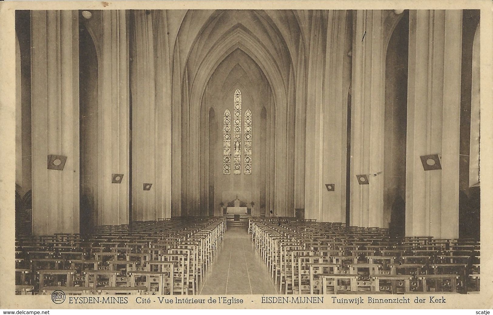 Eysden-Mines   Cité  -  Vue Intérieur De L'Eglise.   -   1943  Naar  Antwerpen - Maasmechelen