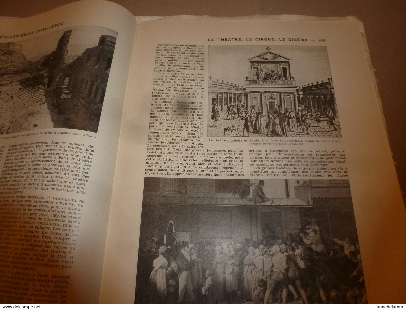 1950 ENCYCLOPEDIE FAMILIALE LAROUSSE ----->  La lecture,Les bibliothèques,Les musées,Le théâtre,Le cirque,Le cinéma