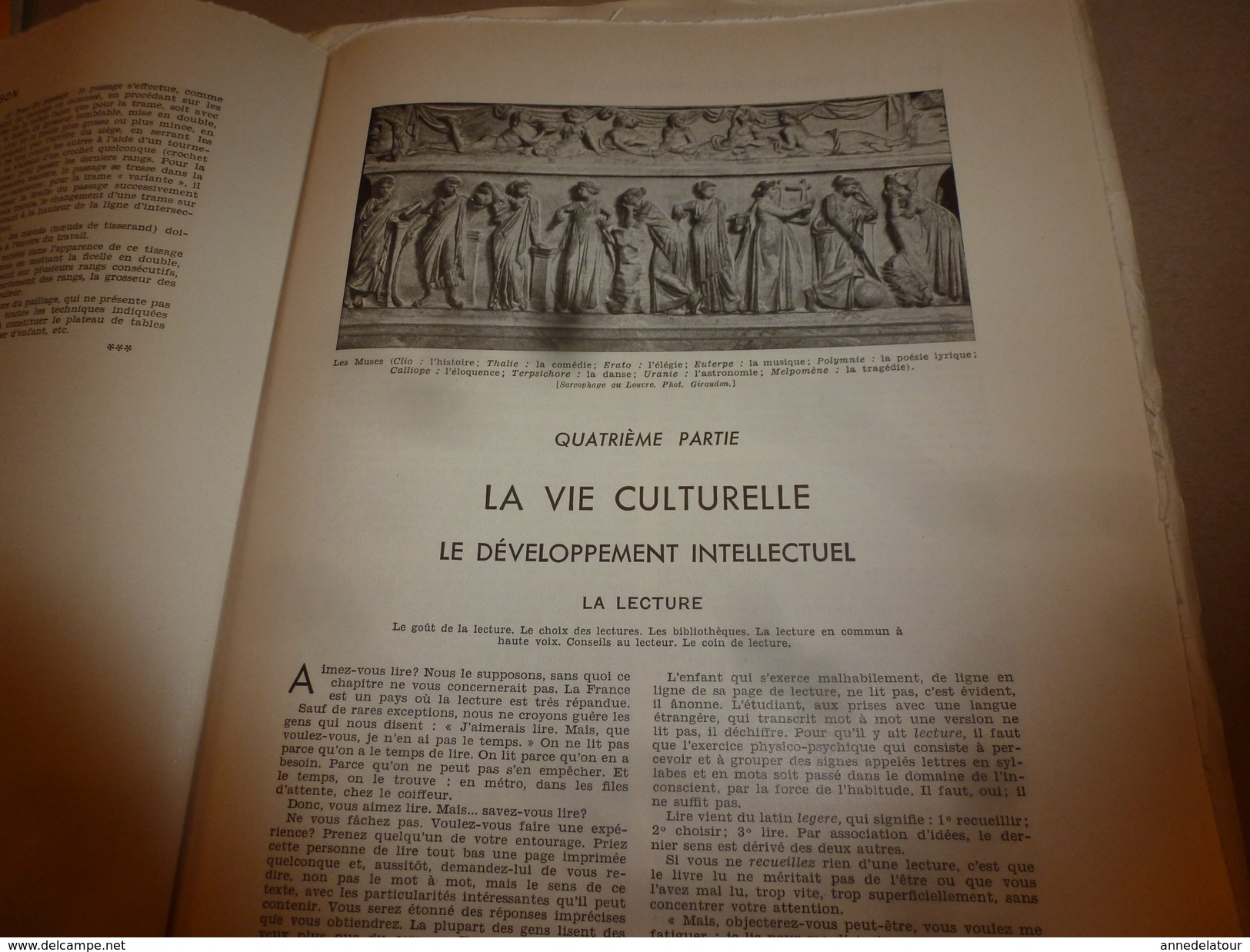 1950 ENCYCLOPEDIE FAMILIALE LAROUSSE -----> Reliure,Noeuds et cordages,Tissage-main,Vannerie,Cannage,Paillage,Lecture