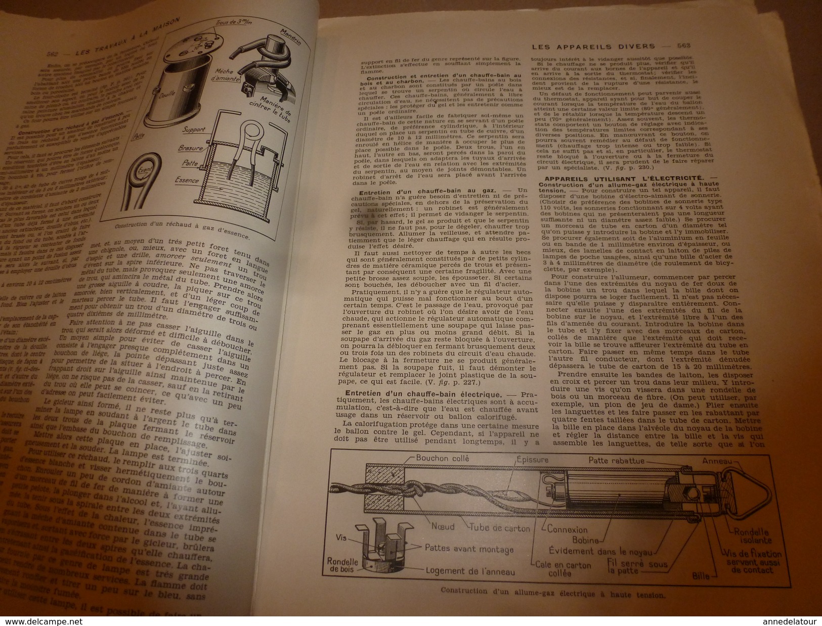 1950 ENCYCLOPEDIE FAMILIALE LAROUSSE ->Travail des matériaux,Travaux à la maison,Appareils divers,Chauffage,Construction