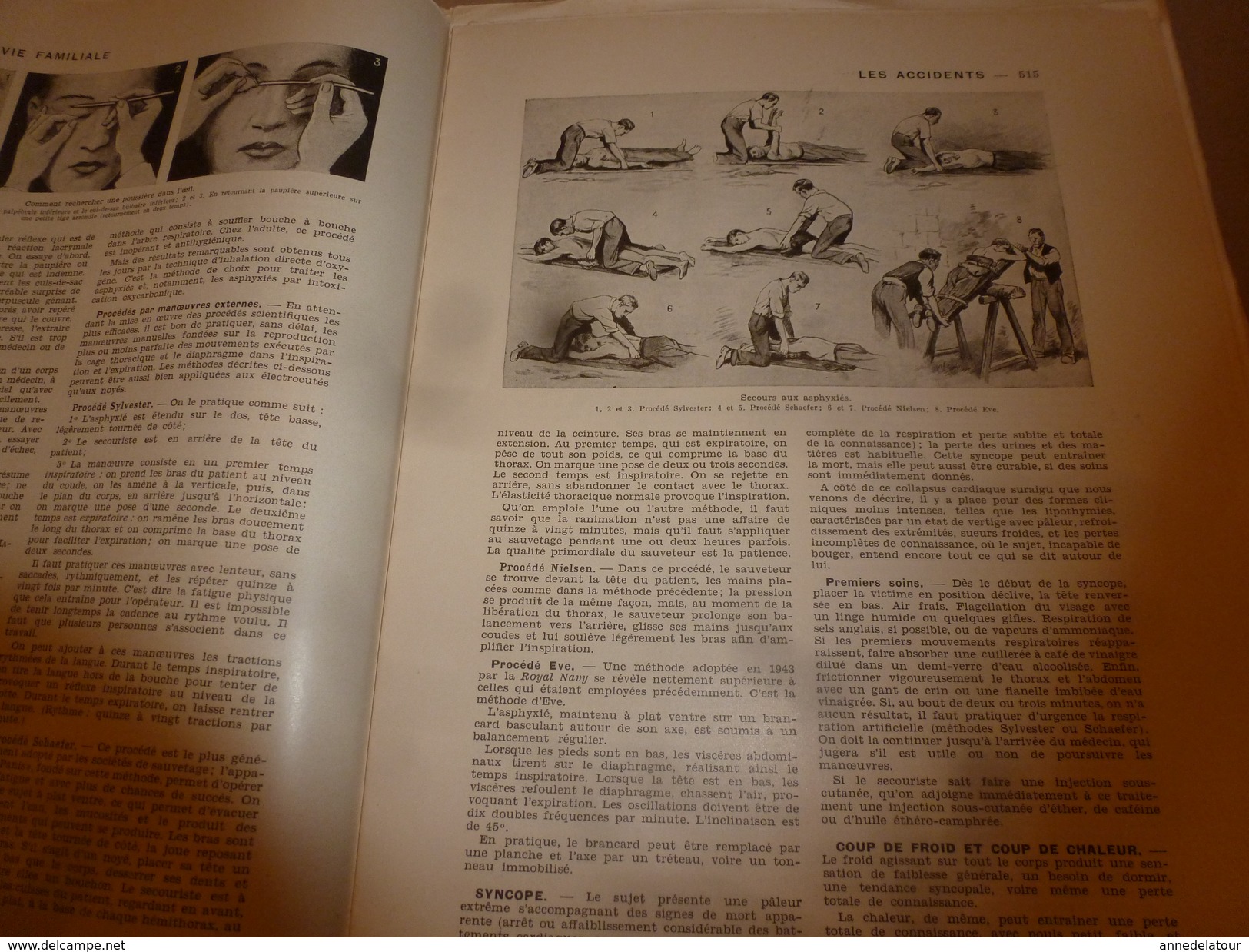 1950 ENCYCLOPEDIE FAMILIALE LAROUSSE ->Accidents,Pharmacie Familiale,Travaux à La Maison,Outillage,Travail Des Matériaux - Encyclopédies