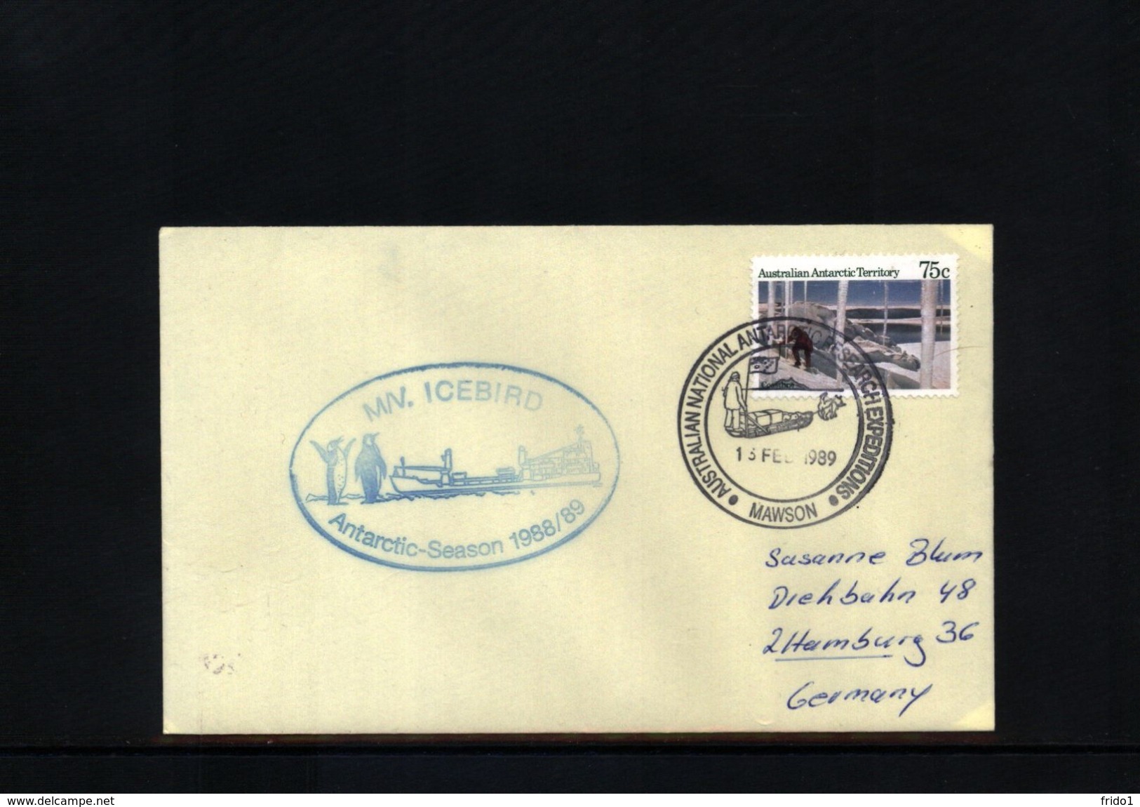 Australian Antarctic Territory 1989 Interesting Ship Letter - Covers & Documents
